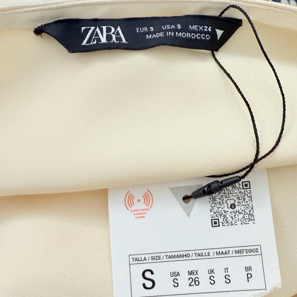 NWT Zara Satin Effect Scarf Halter-neck Long Dress in Cream Ivory Size S - Picture 10 of 14